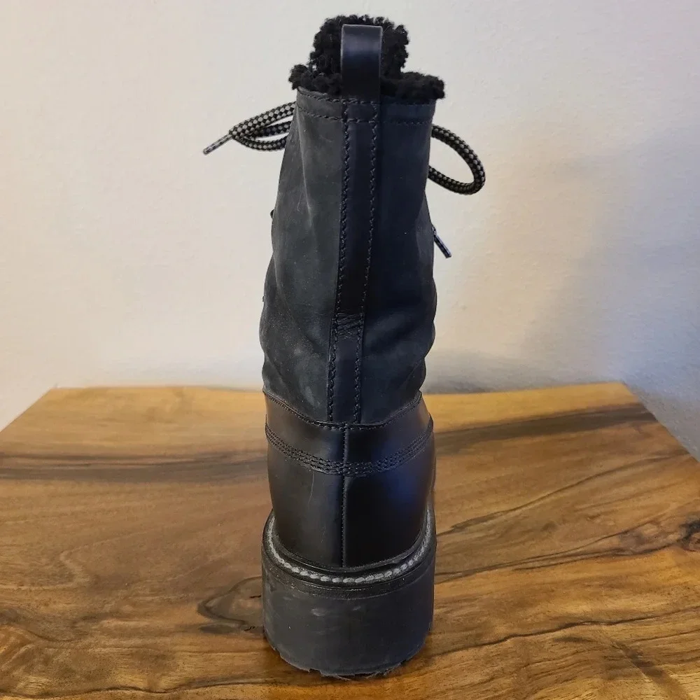 Miu Miu Combat Leather Winter Boots - Picture 7 of 13